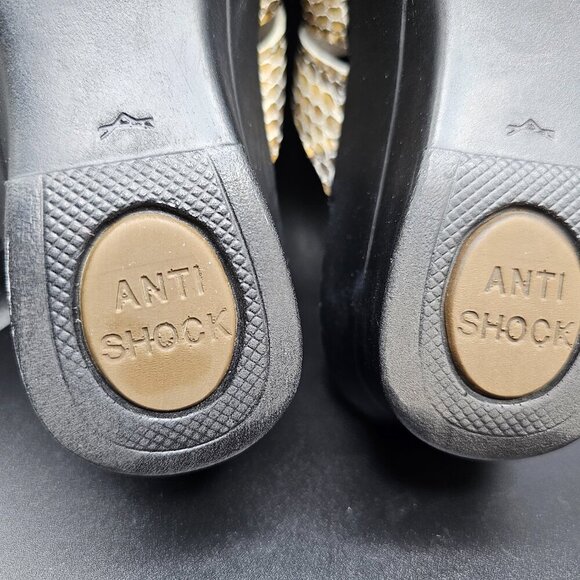 Women's LA PLUME Nina Leather Snakeskin Slides Beige Size  EU 36 US 5.5- 6 - Picture 6 of 6